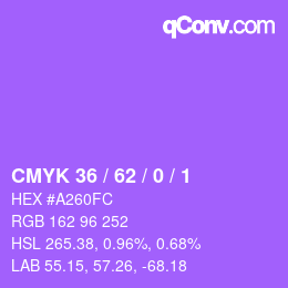 Color code: CMYK 36 / 62 / 0 / 1 | qconv.com
