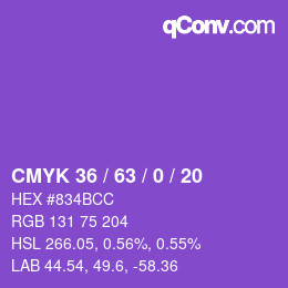 Color code: CMYK 36 / 63 / 0 / 20 | qconv.com