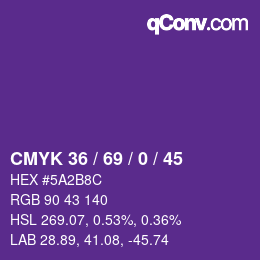 Color code: CMYK 36 / 69 / 0 / 45 | qconv.com