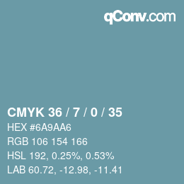 颜色代码: CMYK 36 / 7 / 0 / 35 | qconv.com