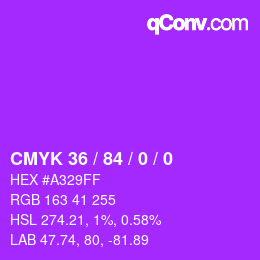 Color code: CMYK 36 / 84 / 0 / 0 | qconv.com