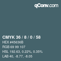 Color code: CMYK 36 / 8 / 0 / 58 | qconv.com