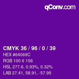 Color code: CMYK 36 / 96 / 0 / 39 | qconv.com