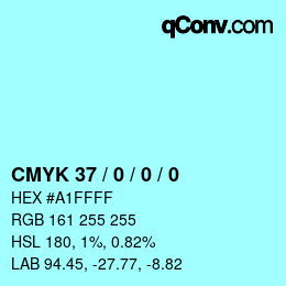 颜色代码: CMYK 37 / 0 / 0 / 0 | qconv.com
