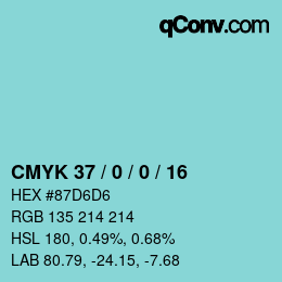 颜色代码: CMYK 37 / 0 / 0 / 16 | qconv.com