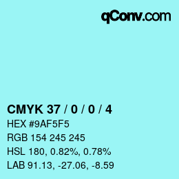 Code couleur: CMYK 37 / 0 / 0 / 4 | qconv.com