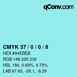 カラーコード: CMYK 37 / 0 / 0 / 8 | qconv.com