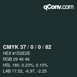 Color code: CMYK 37 / 0 / 0 / 82 | qconv.com