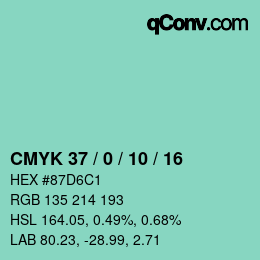 Color code: CMYK 37 / 0 / 10 / 16 | qconv.com