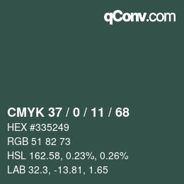 カラーコード: CMYK 37 / 0 / 11 / 68 | qconv.com
