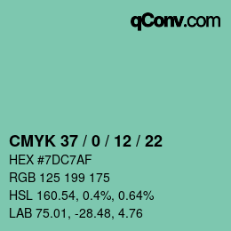 Código de color: CMYK 37 / 0 / 12 / 22 | qconv.com