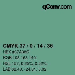 Farbcode: CMYK 37 / 0 / 14 / 36 | qconv.com