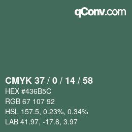 Código de color: CMYK 37 / 0 / 14 / 58 | qconv.com