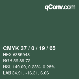 Color code: CMYK 37 / 0 / 19 / 65 | qconv.com