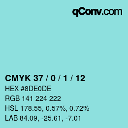 カラーコード: CMYK 37 / 0 / 1 / 12 | qconv.com