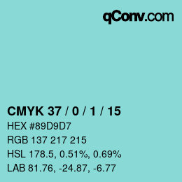 Color code: CMYK 37 / 0 / 1 / 15 | qconv.com