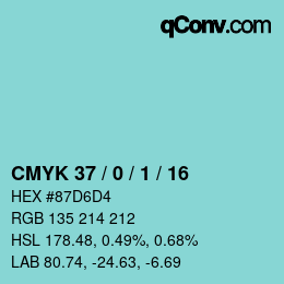 Color code: CMYK 37 / 0 / 1 / 16 | qconv.com