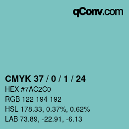 Color code: CMYK 37 / 0 / 1 / 24 | qconv.com