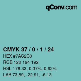 Color code: CMYK 37 / 0 / 1 / 24 | qconv.com