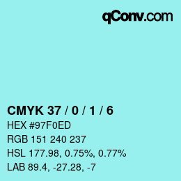 Color code: CMYK 37 / 0 / 1 / 6 | qconv.com