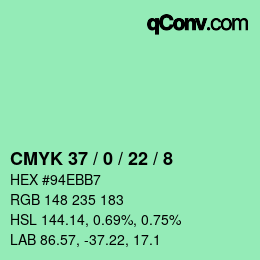 Color code: CMYK 37 / 0 / 22 / 8 | qconv.com