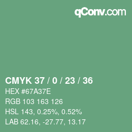 カラーコード: CMYK 37 / 0 / 23 / 36 | qconv.com