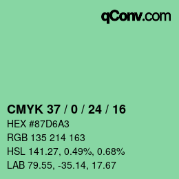 颜色代码: CMYK 37 / 0 / 24 / 16 | qconv.com