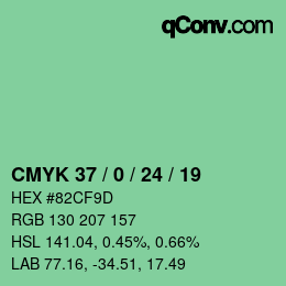 カラーコード: CMYK 37 / 0 / 24 / 19 | qconv.com
