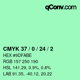 カラーコード: CMYK 37 / 0 / 24 / 2 | qconv.com