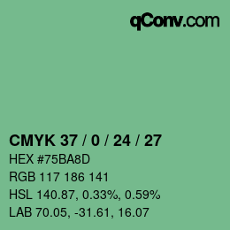 Color code: CMYK 37 / 0 / 24 / 27 | qconv.com