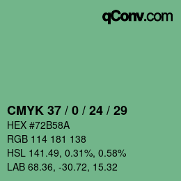カラーコード: CMYK 37 / 0 / 24 / 29 | qconv.com