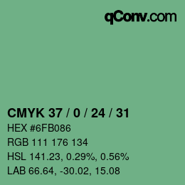 カラーコード: CMYK 37 / 0 / 24 / 31 | qconv.com
