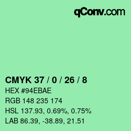 颜色代码: CMYK 37 / 0 / 26 / 8 | qconv.com