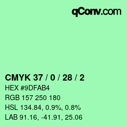 Color code: CMYK 37 / 0 / 28 / 2 | qconv.com