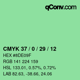 颜色代码: CMYK 37 / 0 / 29 / 12 | qconv.com