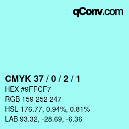 カラーコード: CMYK 37 / 0 / 2 / 1 | qconv.com