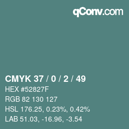 Código de color: CMYK 37 / 0 / 2 / 49 | qconv.com