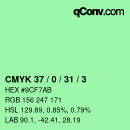 Color code: CMYK 37 / 0 / 31 / 3 | qconv.com