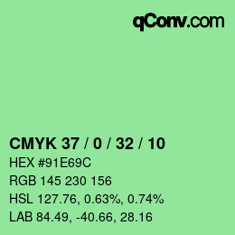 Código de color: CMYK 37 / 0 / 32 / 10 | qconv.com