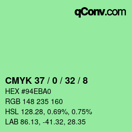 颜色代码: CMYK 37 / 0 / 32 / 8 | qconv.com