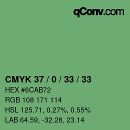 Color code: CMYK 37 / 0 / 33 / 33 | qconv.com