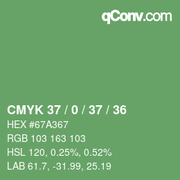 カラーコード: CMYK 37 / 0 / 37 / 36 | qconv.com