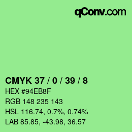 颜色代码: CMYK 37 / 0 / 39 / 8 | qconv.com