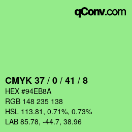 颜色代码: CMYK 37 / 0 / 41 / 8 | qconv.com