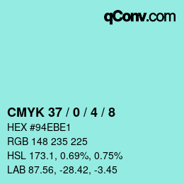 Color code: CMYK 37 / 0 / 4 / 8 | qconv.com