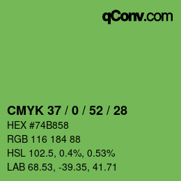 Farbcode: CMYK 37 / 0 / 52 / 28 | qconv.com