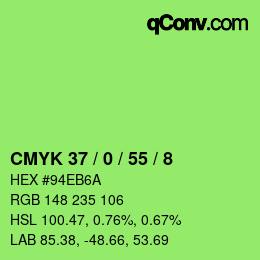 カラーコード: CMYK 37 / 0 / 55 / 8 | qconv.com