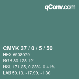 Color code: CMYK 37 / 0 / 5 / 50 | qconv.com