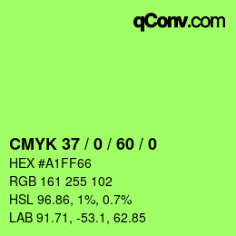 カラーコード: CMYK 37 / 0 / 60 / 0 | qconv.com