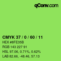 Color code: CMYK 37 / 0 / 60 / 11 | qconv.com